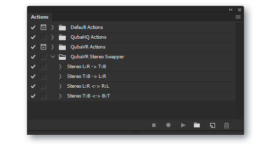 QubaVR Stereo Swapper Actions Palette